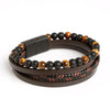 19/21/23cm Hand-woven Leather Bracelet Multilayer Tiger Eye Beaded Leather Men Bracelet Punk Bangle for Men Jewelry - Image 6