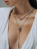 Cool Double Circle Clavicle Chain Tassel Long Stick Pendant Necklace for Women Jewelry - Image 1