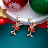 Christmas Red Zircon Crystal Bow Stud Earrings For Women Heart Shape Bowknot Christmas Earring Year Festival Jewelry - Image 26