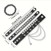 4Pcs/Set Gothic Punk Rock Square Rivet Bracelet Daily and Party Gothic Tassel Metal Chain Accessories Valentine's Jewelry Gift - Image 6