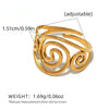 Stainless Steel Spiral Adjustable Open Rings for Women Gold Plated Ladies Jewelry for Vacation Etc - Image 6