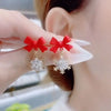 Crystal Metal Snowflake Dangle Earrings for Women Party Sweet Jewelry Cute Black Red Bow Drop Earrings Festival Gifts - Image 3
