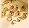 Stainless Steel Chunky Dome Rings for Women, Geometric Ring Gold Plated Aesthetic Jewelry - Image 18