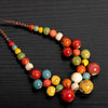 Colorful Handmade Ceramic Bead Necklace Adjustable Boho - Image 15