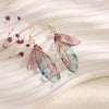 Rainbow Gradient Color Resin Double Butterfly Wings Long Drop Earrings for Women Gold Plated Alloy Wedding Jewelry - Image 5