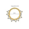 Titanium 16G CZ Hinged Clicker Segment Hoop Ring Sunburst CZ Daith Earring Septem Nose Piercing Jewelry - Image 7