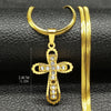 Catholic Cross Amulet Crystal Pendant Men Chain Necklace Gold Color Stainless Steel Necklaces Jewelry Masculino N4930S02 - Image 14