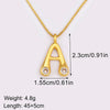 Shiny A-Z Letters Inlaid Rhinestones Pendant Necklace For Female Male Initial Name Clavicle Chain Accessories - Image 2