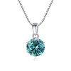 JoyceJelly Pendant Necklace For Women Royal Blue Color Silver Wedding Jewelry - Image 13