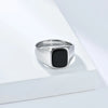 Vintage Stainless Steel Tigers Eye Balck Stone Signet Ring for Men - Image 6