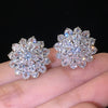 Cubic Zirconia Christmas Snowflake Stud Earrings for Women Shiny Crystal Flowers Earring Christmas Year Gifts - Image 1