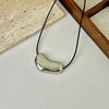 Jewelry Heart Necklace Black Wax Rope Charm Irregular Metal Pendant Necklaces Clavicle Chain for Couple Birthday Gift - Image 9