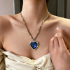 Classic Blue Ocean Star Inlay Zircon Chin Crystal Pendant Necklace for Women Weding Party Temperament Jewelry Gift - Image 1