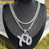 Iced Out Bling Letter XO Pendant Necklace Gold Silver Color Tennis Chain Zircon Hearts Charm Men Hip Hop Jewelry - Image 6
