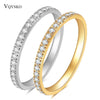 Full Small CZ Zircon Channel Setting Stainless Steel Engagement Rings for Women - Image 1