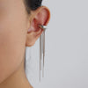 Tassel Ear Clip Gold Color Plated Stainless Steel Smooth Small Steel Bead Tassel Earrings Women's Jewe - Image 4