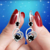 Cute Female Blue Love Heart Dangle Earrings Classic Silver Color Wedding Rainbow Crystal Round Stone Jewelry For Women - Image 4