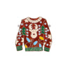 Vintage Ugly Christmas Sweater Brooches Cute Reindeer Crystal Rhinestone Xmas Jumpers Pins for Women Holiday Gift - Image 1