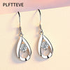Zircon Water Drop Earrings For Women Silver Color Long Dangle Hanging Earring Female Wedding Ear Jewelry Gift - Image 1