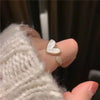 Vintage Personality Geometric Shape Simple Love Heart Rings for Women Unique Design Adjustable Open Mouth Rings Jewelry Gifts - Image 18