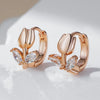 Rose Gold Color Drop Earrings For Women Shiny Zircon Accessories Daily Child Jewelry Christmas Gifts - Image 3