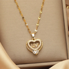 1 Pcs Light Cool Style Love Heart Collection Gold Plated Copper Pendant Necklace With Stainless Steel Chain - Image 7