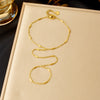 316L Stainless Steel Charm Oval Inlay Zircon Back of Hand Chain Finger Bracelet Lady Classic Jewelry Gift - Image 9