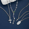 4Pcs/Set Cross Colorful Crystal Necklaces For Women Simple Gold Silver Color Y-Shaped Pendant Necklace Set Christian Jewelry - Image 5