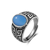 Vintage Black Onyx Silver Rings Retro Silver Oval Black Rings Tiger Eye's Jewelry Tail Rings For Men - Image 24