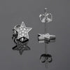 Lucky Clover Petal Earrings For Women Men hip-hop Iced Out Zirconia Blingbling Silver Color Stud Earings Jewelry -1 - Image 13