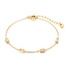 Birthstone Zirconia Thin Chain Link Cross Bracelet Stainless Steel Women's Adjustable Link Stacked Layered Chain Bracelets - Image 17