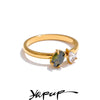 Size 678 Chic Cubic Zirconia Thin Ring Gift 316 Stainless Steel Korean Finger Jewelry Women Pvd Plated - Image 1
