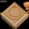 316L Stainless Steel Metal Gold Color Wheat Chain Necklace Bracelets Set For Women Jewelry Lady Gift - Image 1