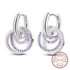 Silver Hoop Earrings Starlight Heart Butterfly Crystal Zircon Hoop Earrings For Women Girl Jewelry Gift - Image 23
