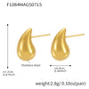 Water Drop Shaped Stud Earrings In Stainless Steel Gold Plated Droplet Earring Ear Studs For Women - Image 8