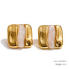 Multicolor Resin Hoop Earrings with Round and Square Shapes - Image 18