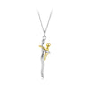 Silver Hug Embrace Pendant Necklace, Silver Gold Two-tone Mommy and Me Matching Necklaces Family Gift - Image 7