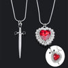 A Set Red Heart and Sword Couple Necklace Collarbone Chain Sword Necklace Accessories for Women Gift - Image 1