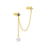 1pc Silver Shimmering Clear CZ Zircon Ear Cuff With Chain Tassel Stud For Women Gift Cartilage Clip Earrings - Image 8