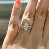 2Pcs/Set Wedding Rings for Women Bright Marquise Zirconia Finger Jewelry Silver Color Accessories - Image 2
