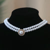 Women Elegant Pearl Double Layers Necklace Earrings Vintage Classic Chains For Lady Party Wedding Retro Jewelry Choker - Image 6