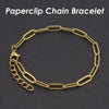 10pcs Paper Clip Bracelet Gold Plated Paperclip Bracelet Stainless Steel PaperClip Link Bracelet Paper Clip Chain Bracelet Women - Image 1