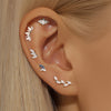 Silver Zircon Stud Earrings 1PC Eight pointed star Women Gold/Silver Heart Flat back piercing Jewelry Gift - Image 55