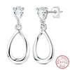 Silver Hoop Earrings Shining Star Moon Square Bow Stud Earrings for Women Jewelry Accessories - Image 15