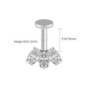 Titanium 16G Marquise CZ Screw Flat Back Vertical Helix Piercing Cartilage Stud Earring - Image 10