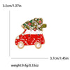 Christmas Enamel Sleigh Car Brooches for Women Unisex Rhinestone Deer Pins Banquet Party Backpack Gifts Jewelry Accessories - Image 7