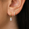 Three-Pair Huggie Hoop Earring Set with Color and Stone Variations - Image 13