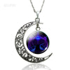 12 Constellation Necklace Zodiac Signs Cabochon Glass Crescent Moon Pendant Clavicle chain Necklace Birthday Gifts for Women - Image 23