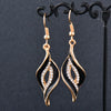 SINLEERY Charm White Black Enamel Earrings For Women Gold Color Leaf Drop Earrings Female  Jewelry ES524