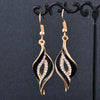 SINLEERY Charm White Black Enamel Earrings For Women Gold Color Leaf Drop Earrings Female  Jewelry ES524